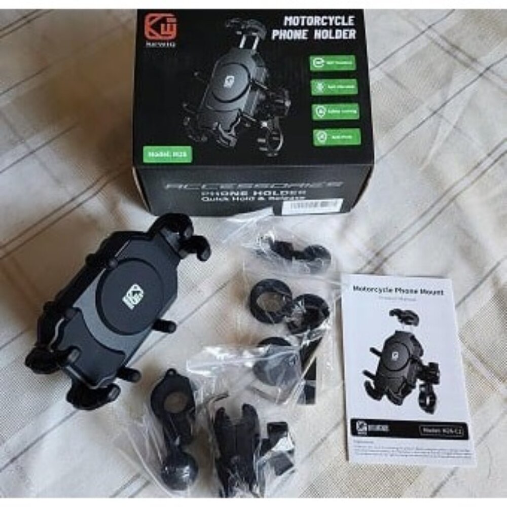 New Motorcycle Phone Holder with Vibration Dampener & High-Speed Secure Lock